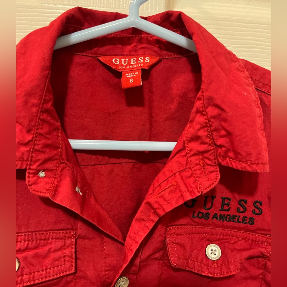 Boys Guess shirt, Red , Size 8, long sleeve, button down, in great condition - Picture 3 of 3